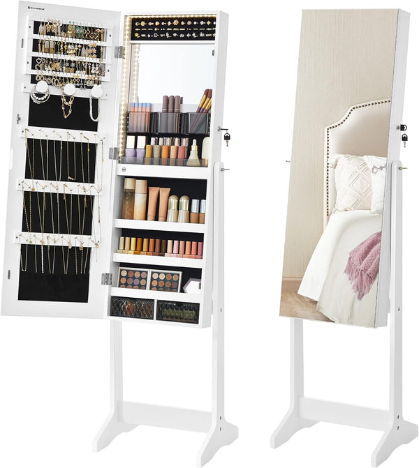 Full-Length LED Mirror Jewellery Cabinet Armoire - Karrari