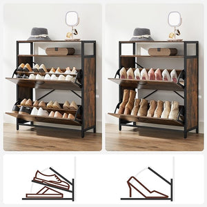 Shoe Cabinet with 2 Compartments (Holds 10–16 Pairs) - Karrari