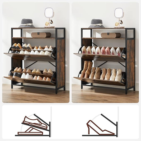 Shoe Cabinet with 2 Compartments (Holds 10–16 Pairs) - Karrari