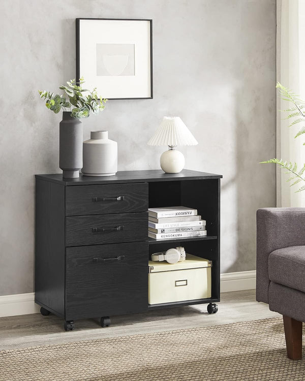 Rolling File Cabinet with 3 Drawers & Wheels - Karrari