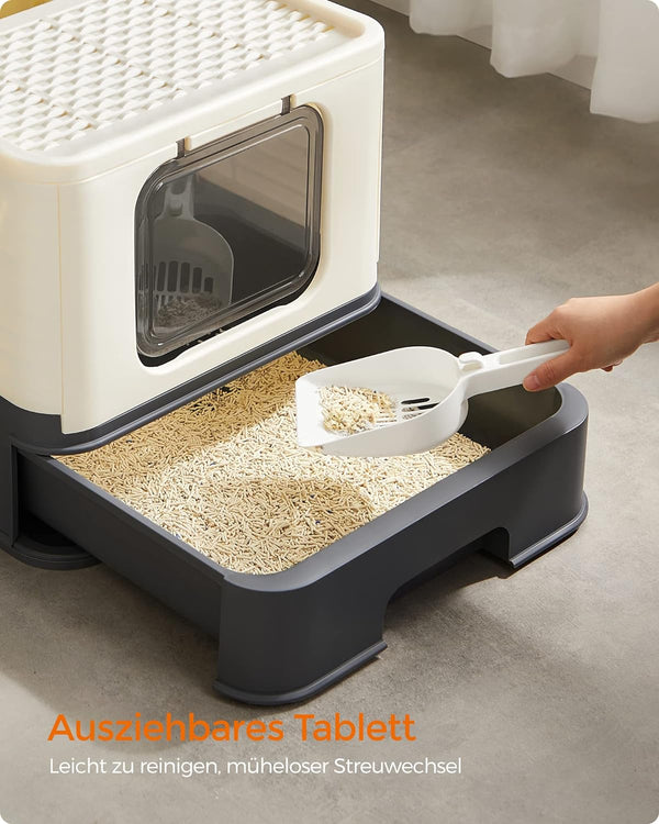 Cat Litter Tray with Lid & Scoop (Leak-Proof) - Karrari
