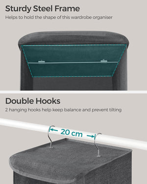 Set of 2 Foldable Hanging Storage Organisers - Karrari