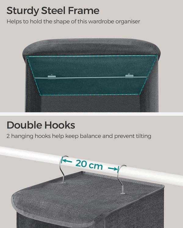 Set of 2 Foldable Hanging Storage Organisers - Karrari