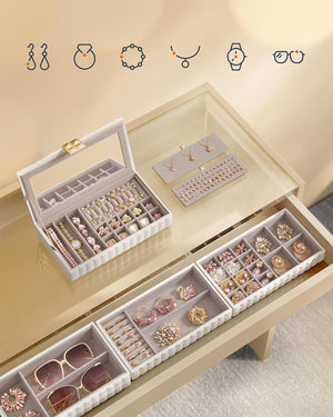 Jewellery Organizer, 4-Tier with Mirror - Karrari