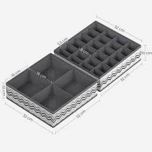 Set of 2 Foldable Underwear Storage Organisers - Karrari