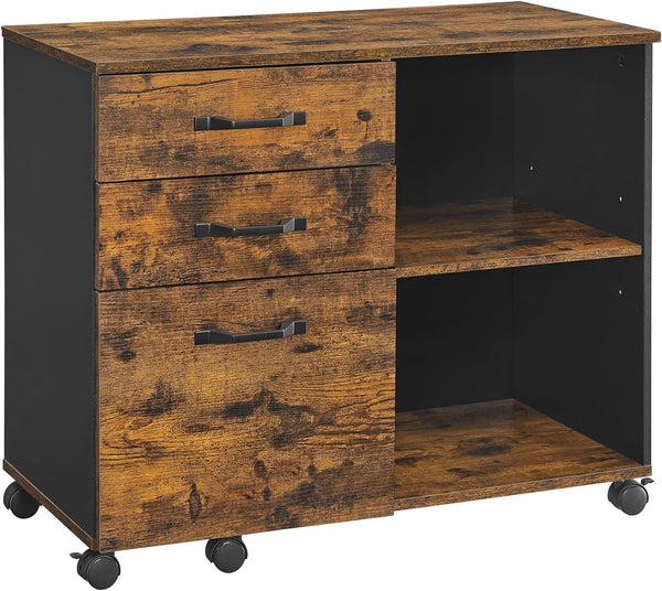 Rolling File Cabinet with 3 Drawers & Wheels - Karrari