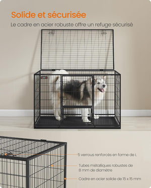 Heavy-Duty Portable Dog Crate with Mesh Frame - Karrari