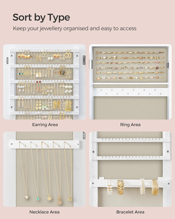 Standing Mirror Jewellery Cabinet Armoire - Lockable - Karrari