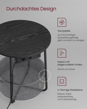 Side Table with Socket & Basket - Karrari