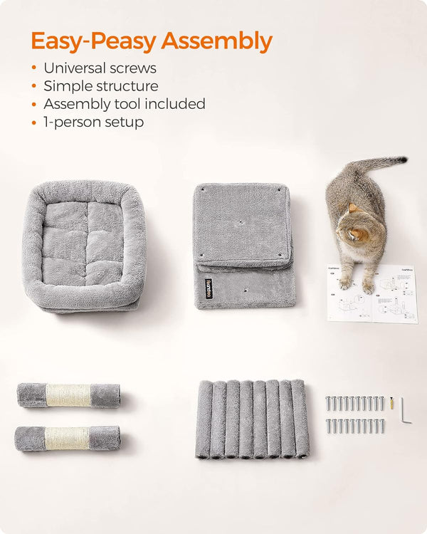 Cat Tree Tower with Perch, 2 Caves & Scratching Posts - Karrari