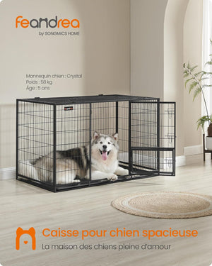 Heavy-Duty Portable Dog Crate with Mesh Frame - Karrari