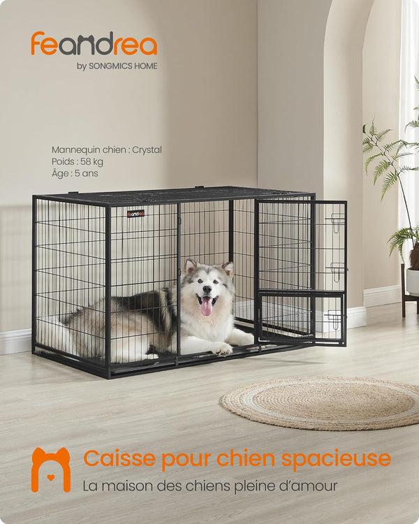 Heavy-Duty Portable Dog Crate with Mesh Frame - Karrari