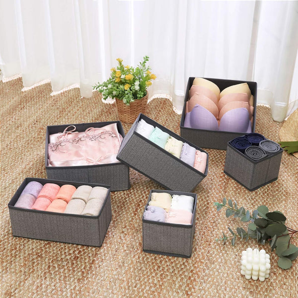 Set of 6 Folding Drawer Dividers (Linenette Fabric) - Karrari