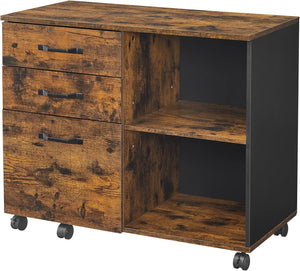 Rolling File Cabinet with 3 Drawers & Wheels - Karrari