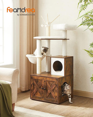 2-in-1 Cat Tree Tower with Litter Box Enclosure - Karrari