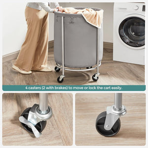 170L Laundry Trolley with Steel Frame & Brakes - Karrari