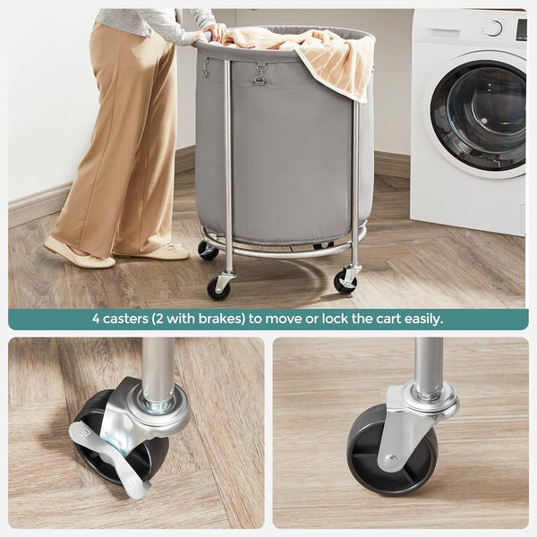 170L Laundry Trolley with Steel Frame & Brakes - Karrari
