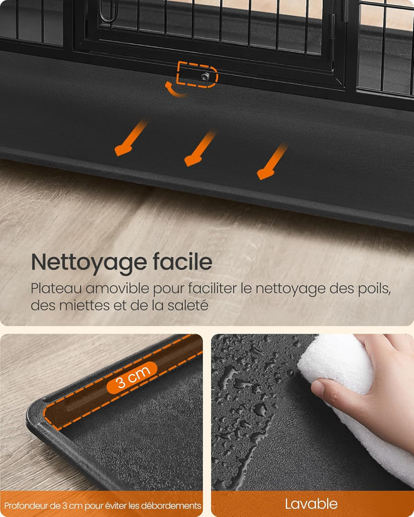 Heavy-Duty Portable Dog Crate with Mesh Frame - Karrari