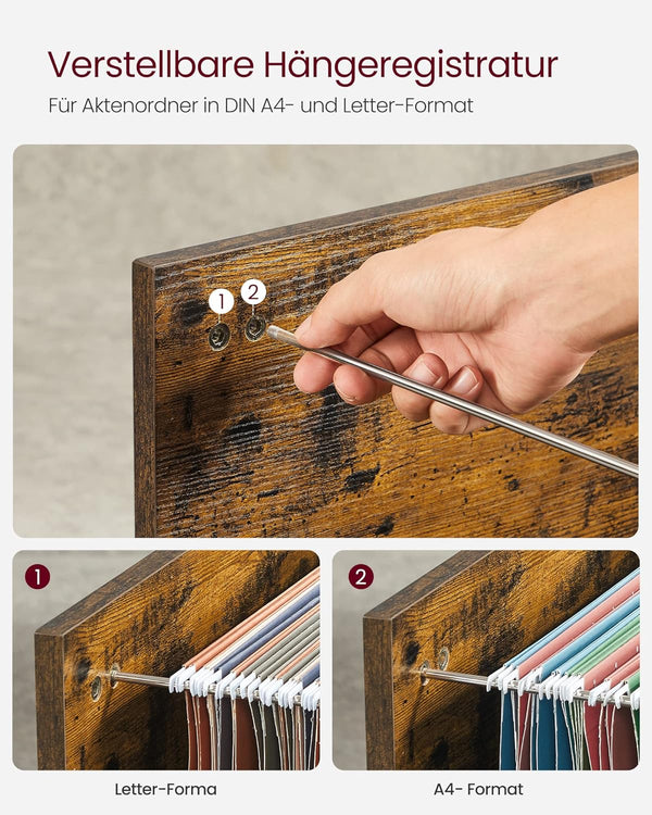 Rolling File Cabinet with 3 Drawers & Wheels - Karrari