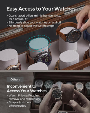 2-Tier Wooden Watch Case - Drawer & Velvet Lining - Karrari