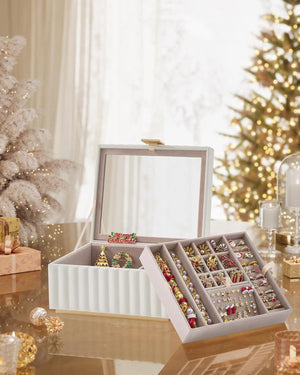 2-Tier Jewellery Box with Mirror & Removable Tray - Karrari