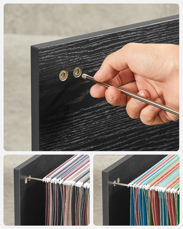 Rolling File Cabinet with 3 Drawers & Wheels - Karrari