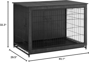 Indoor Dog Crate Furniture with 2 Doors & Tray - Karrari