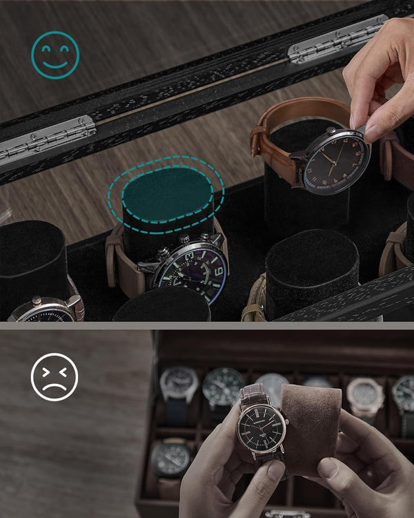 2-Tier Wooden Watch Case - Drawer & Velvet Lining - Karrari