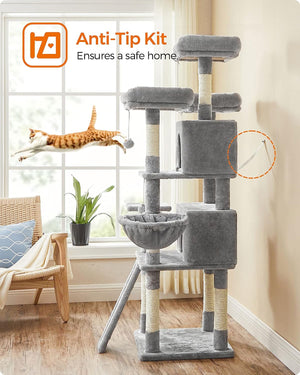 Multi-Level Cat Tower - Scratching Posts & Hammock - Karrari