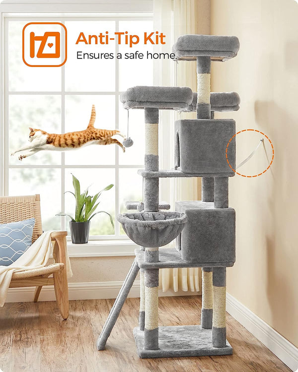 Multi-Level Cat Tower - Scratching Posts & Hammock - Karrari