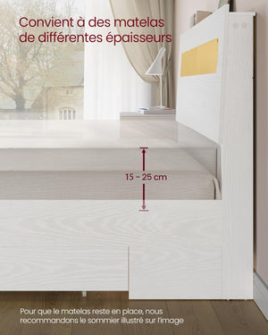 Double Bed Frame with Drawers & LED - Karrari