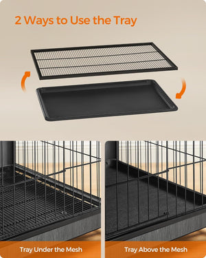 Indoor Dog Crate Furniture with 2 Doors & Tray - Karrari