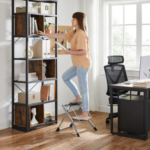 2-Step Folding Ladder with Handle (150kg, Non-Slip) - Karrari