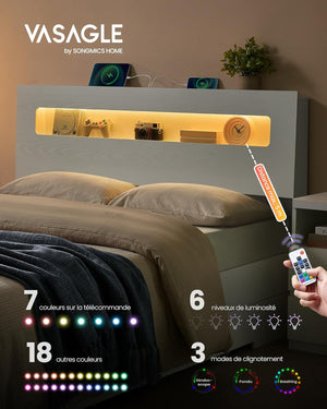 Double Bed Frame with Drawers & LED - Karrari