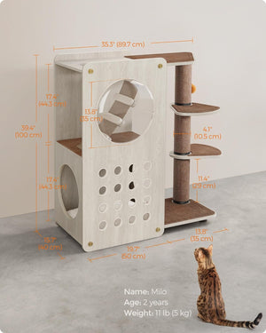 Clickat Cat Tree Tower - Thick Scratching Post - Karrari
