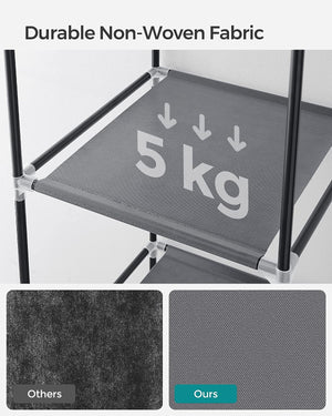 Fabric Wardrobe with 6 Shelves & 1 Hanging Rail - Karrari