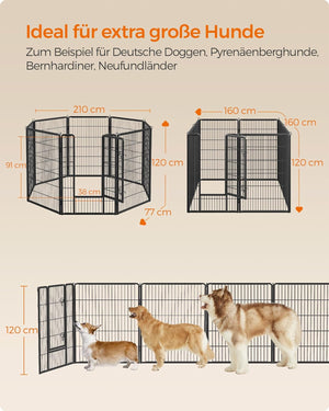 Portable Dog Playpen with 8 Mesh Panels & Latches - Karrari