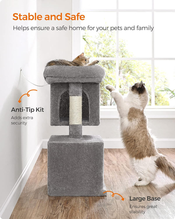 Cat Tree Tower with Perch, 2 Caves & Scratching Posts - Karrari