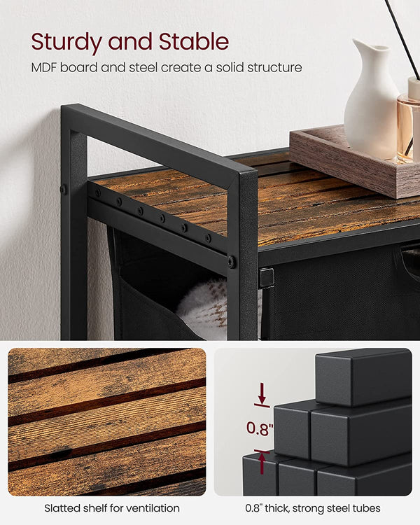 Laundry Basket with Shelf and Pull-Out Bags - Karrari