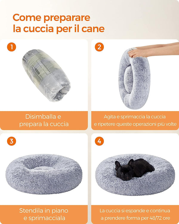 Donut-Shaped Dog Bed - Removable Washable Cushion - Karrari