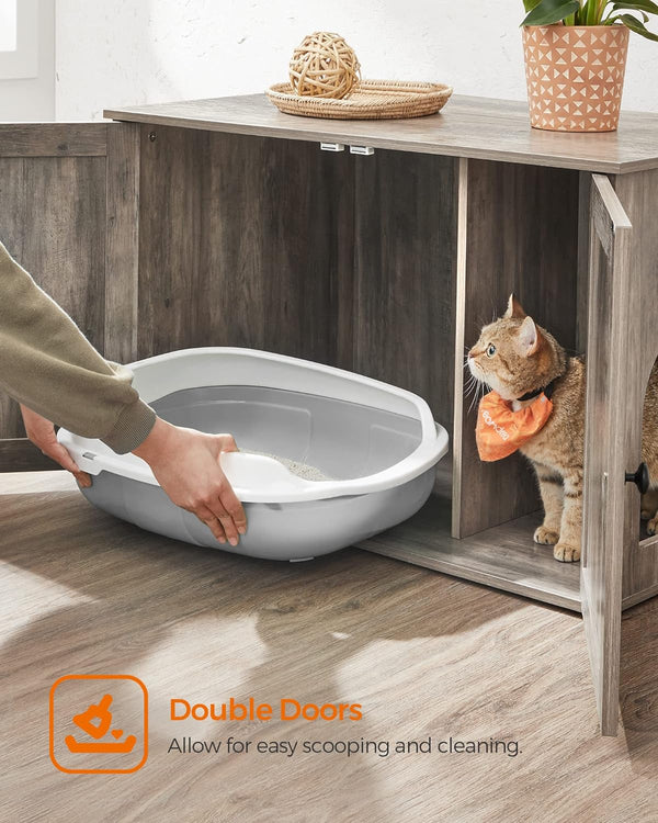 Cat Litter Box Enclosure Furniture with Removable Divider - Karrari