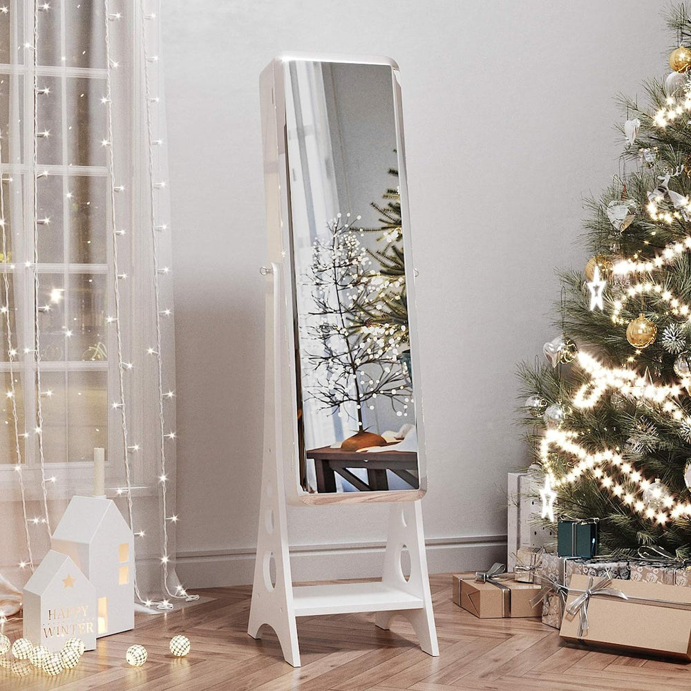 Lockable LED Mirror Jewellery Cabinet with Drawers - Karrari