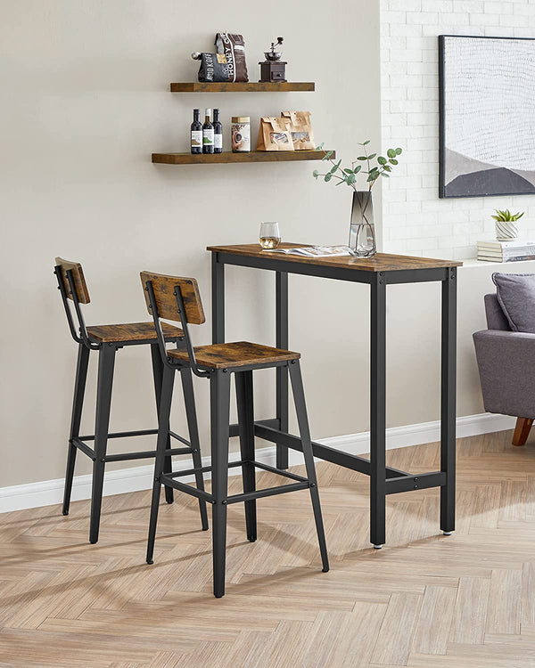 Set of 2 Bar Stools with Backrests - Karrari