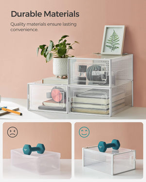 Set of 12 Clear Stackable Shoe Storage Boxes - Karrari