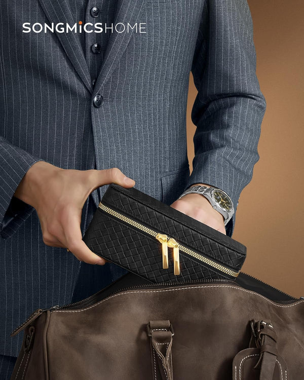 3-Slot Watch Travel Case – PU Leather - Karrari