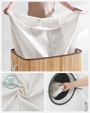 150L 3-Section Foldable Laundry Hamper with Lid - Karrari