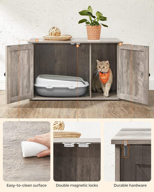 Cat Litter Box Enclosure Furniture with Removable Divider - Karrari
