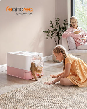 Cat Litter Tray - Lid & Scoop (Leak-Proof) - Karrari