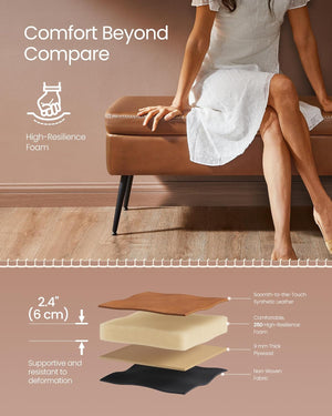 Mid-Century Modern Storage Ottoman Bench - Karrari