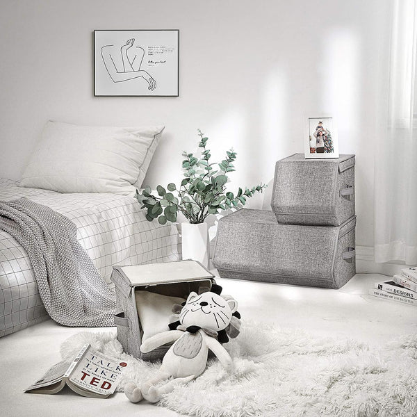 Set of 3 Stackable Storage Boxes with Lids - Karrari